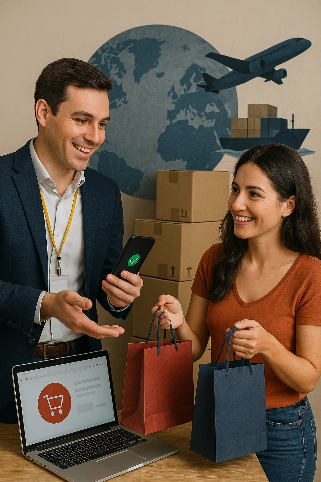 Personal shopper ayudando con una compra en Estados Unidos